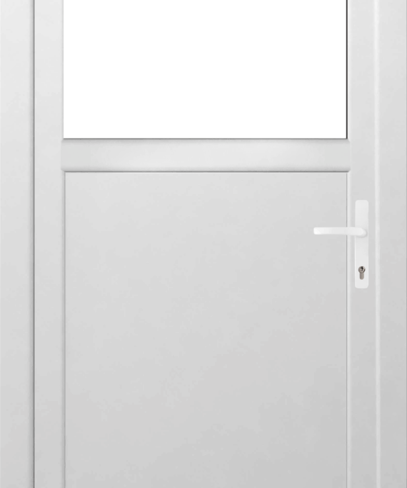 Kunststof Deur met Kozijn – Antraciet – 1/3 Glas